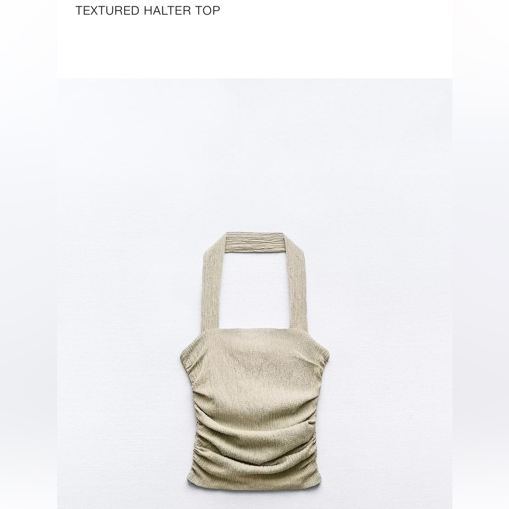 NEW ZARA never worn two piece set - Textured Halter Top and pants in Beige S